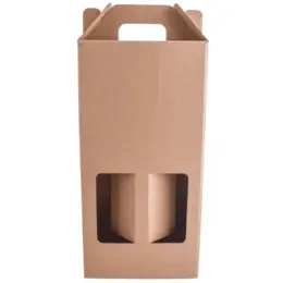 Front Kraft Double 750ml Wine Bottle Gift Box